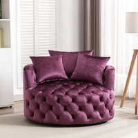 Ensemble de 2 fauteuils Chesterfield en velours, fauteuils de salon surdimensionnés, fauteuils rembourrés pour salon, vente en gros