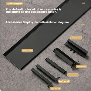 Rodapié Moderno de Aluminio con Clip, 60mm 80mm 2.5m, Múltiples Colores, Impermeable y Duradero para Decoración de Paredes Interiores - Product Image 5