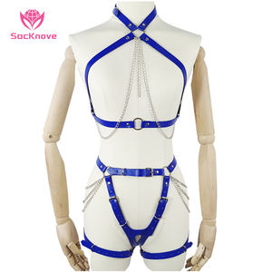 SacKnoveプロフェッショナルファクトリーブルーブラックハーネス大人のおもちゃBdsmボンデージフェチセクシーなランジェリー手錠レザーハーネス大人 - Product Image 1