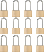 Cadenas extérieur résistant aux intempéries, manille en acier, corps en laiton massif, serrure à longue manille antirouille de qualité marine pour le stockage des hangars
