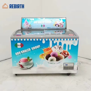 Congeladores Exhibidores de Helados en Oferta, Congelador Exhibidor de Paletas Heladas de 280L/350L/450L con Puerta de Vidrio Curva Superior - Product Image 3