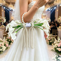 Bouquet de fleurs artificielles Calla Lily Pearl pour mariée, accessoires photo, décoration florale, cadeau de mariage, décoration de bouquet de mariage