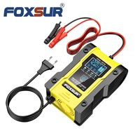 Chargeur de batterie FOXSUR 12V 24V 6A pour voiture, bateau, moto, chargeur de batterie au plomb à réparation par impulsions 12V 6A, chargeur de batterie LCD