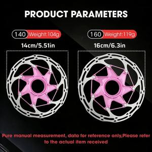 Rotor de frein à <span class=keywords><strong>disque</strong></span> flottant RIRO pour vélo, blocage central, 140 mm/<span class=keywords><strong>160</strong></span> mm, dissipation thermique, rotor de frein à <span class=keywords><strong>disque</strong></span> pour vélo de route et de montagne, CNC - Product Image 4
