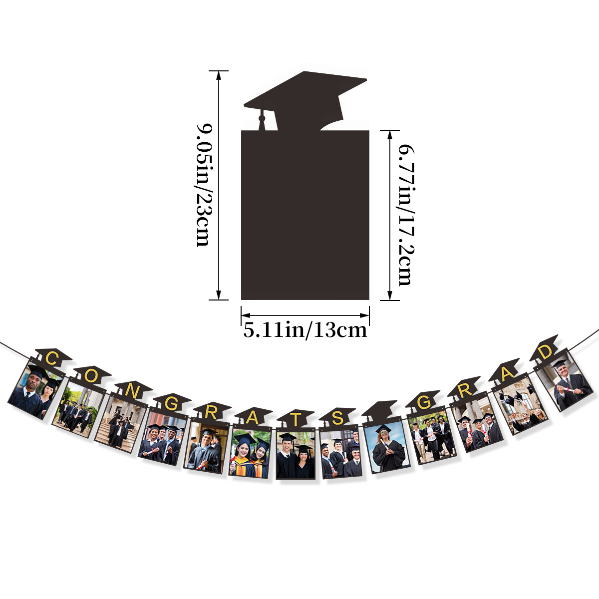 Congratulations graduation photo frame powder pull flag