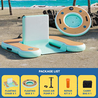 Ensemble de chaises longues flottantes gonflables de luxe, chaise flottante pour piscine avec plateau de bar flottant pour adultes, fête d'été