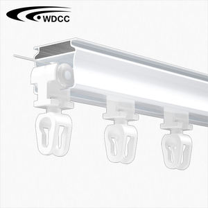 Rail de rideau à plis ondulés pour la décoration intérieure, en métal aluminium, avec accessoires de ruban et de glissières - Product Image 1