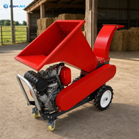 Machine à couper le foin portable GenJet 1000 kg/h avec moteur de 8 CV et 3 lames de coupe pour la paille, l'herbe et l'alimentation du bétail