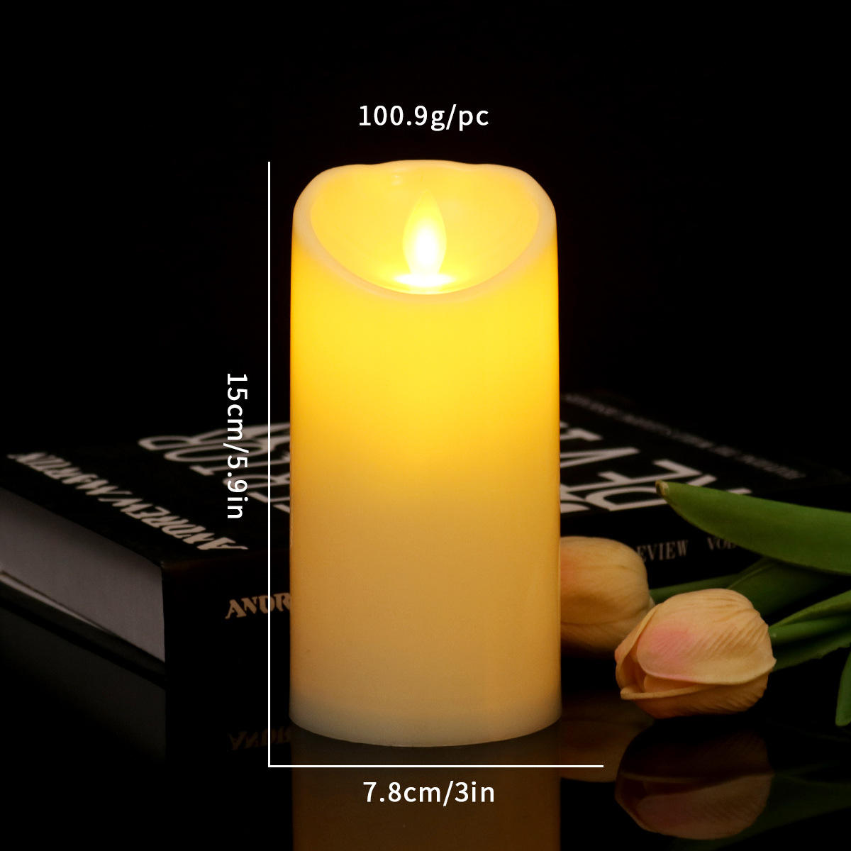 7.5*15 tête pivotante blanc ivoire brillant