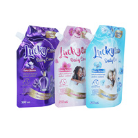 Pochette souple personnalisée avec logo imprimé pour liquides, emballage de lessive et liquide vaisselle, avec bec verseur