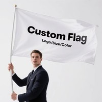Drapeau promotionnel personnalisé en polyester 90x150cm, impression numérique, double couture, œillets en laiton, pour usage extérieur, avec bande de fixation en toile double