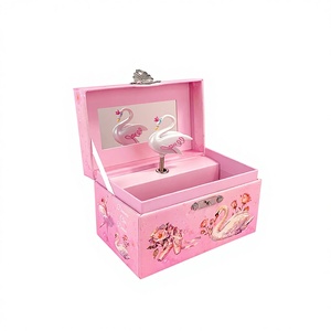 Caja Musical de Cuerda Manual con Bailarina Rosa Personalizada de Yiyu Sonmelix y <span class=keywords><strong>Elegante</strong></span> Cisne Blanco, Acepta Música Personalizada para Regalos - Product Image 1