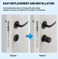 Serrure de cylindre intelligente facile à installer avec empreinte digitale, clavier numérique, carte NFC, mot de passe, serrure motorisée automatique Tuya TTLock et clé