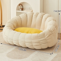 Boconcept Esthétique Crème Blanc Paresseux Citrouille Canapé En Forme De Boucle Chaise Longue Pivotante Avec Repose-pieds