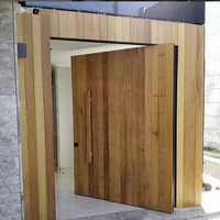 Porte de portail moderne en bois massif, design personnalisé pour entrée de maison et applications de villas privées