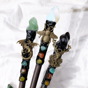 Bán buôn tinh thể tự nhiên ngọn đuốc ma thuật scepter Halloween trang trí phù thủy <span class=keywords><strong>Wand</strong></span> lễ hội Prop - Product Image 5