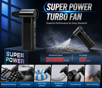 Souffleur électrique turbo portable avec batterie amovible, ventilateur à jet manuel avec lumière LED, mini souffleur turbo pour usage domestique et extérieur