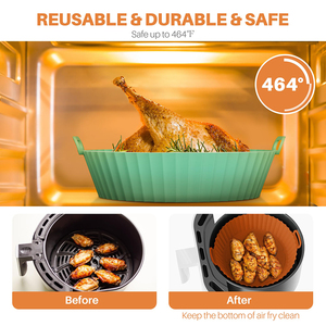 Revestimientos de silicona para freidoras de aire, para cestas de 4 a 7 QT, reemplazo de papel pergamino inflamable, bandeja de horno reutilizable - Product Image 4