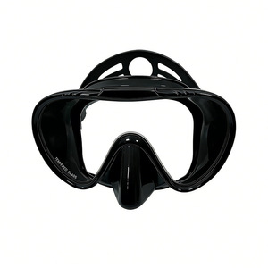 HhaoSport Diving Mask <b>Large</b> <b>Frame</b> Tempered Glass Black One Size Snorkeling Mask Waterproof Anti-Fog - Product Image 1
