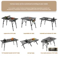 Table pliante tactique IGT Amano Custom Quick Open à 5 unités en aluminium pour l'extérieur avec accoudoirs pour le camping et les pique-niques