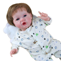 Poupée Reborn en silicone souple réaliste de 55 cm, visage mignon, en résine et coton, kits de poupées Reborn