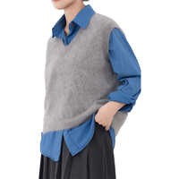 2025 femmes pur solide surdimensionné col en v pull respirant cachemire pull en tricot pour le printemps et l'automne Design de mode