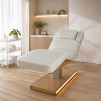 Lit de beauté électrique à 3 moteurs, base en métal, capacité de charge de 200 kg, télécommande, hauteur réglable, microblading, soins de la peau, salon