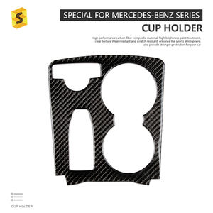 <span class=keywords><strong>Shasha</strong></span> fibre de carbone accessoires souples tasse à eau Hoder autocollant décoration pour Mercedes Benz C300 W204 2007 2008 2009 2015 - Product Image 3