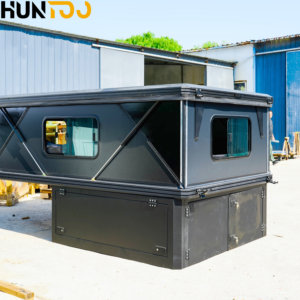 Huntoo <span class=keywords><strong>Tente</strong></span> <span class=keywords><strong>de</strong></span> <span class=keywords><strong>toit</strong></span> pour pick-up, personnalisée, légère, en aluminium et acier, pour camping, avec coque <span class=keywords><strong>de</strong></span> <span class=keywords><strong>toit</strong></span> relevable - Product Image 4