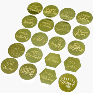 Decorazioni Rotonde in Acrilico Dorato per Torte <span class=keywords><strong>di</strong></span> <span class=keywords><strong>Compleanno</strong></span> - Product Image 1