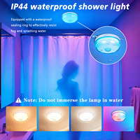 Lumière de douche LED sans fil rechargeable RGB multicolore changeante en ABS pour salles de bain, placards, chambres et salons