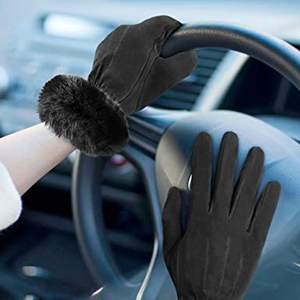 Guanti da donna in vera pelle scamosciata caldi, foderati in pile, touchscreen, antiscivolo, per guida, ciclismo, invernali, stile coreano, <span class=keywords><strong>opera</strong></span>, outdoor - Product Image 6