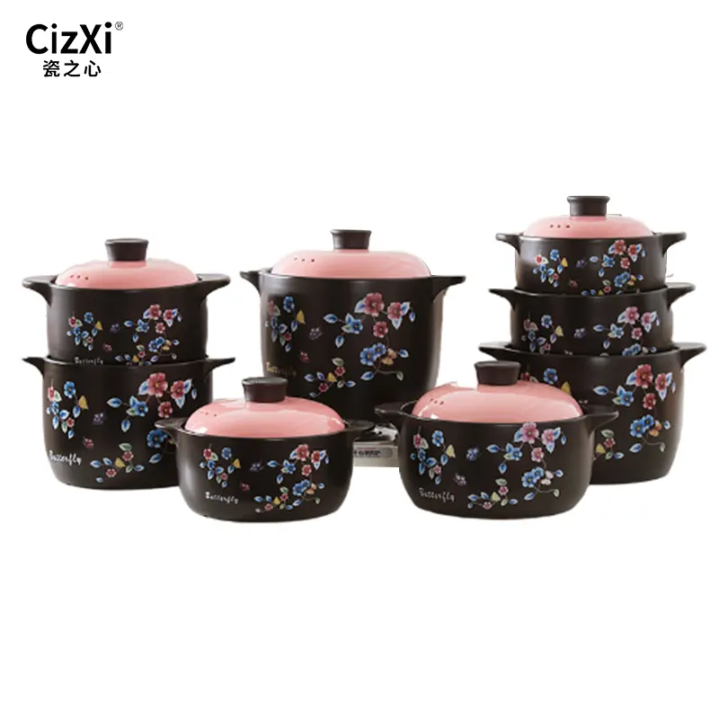 Vaso de cerâmica doméstico, pote de cerâmica com gás de cerâmica para uso doméstico, pote para cozinha