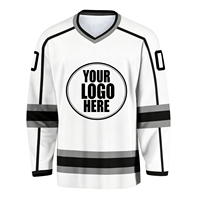 Maillot de hockey sur glace personnalisé à manches longues en polyester par sublimation, uniforme vierge pour équipe/club, motif drapeau, écologique, unisexe adulte