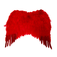 Ailes en plumes de polyester rouge pour déguisement de diable, fête de la Saint-Valentin, service OEM, taille personnalisée, couleur personnalisée, unisexe adulte