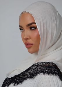 Hiyab de Algodón Modal <span class=keywords><strong>Klay</strong></span> the Label, Hiyab de Encaje Modal Viscosa, Costura Babyseam en 4 Lados con Encaje, Pañuelo de Algodón - Product Image 5