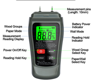 Portable numérique 2 broches <span class=keywords><strong>bois</strong></span> sciure humidimètre affichage LCD dispositif de mesure d'humidité <span class=keywords><strong>pour</strong></span> <span class=keywords><strong>bois</strong></span> <span class=keywords><strong>bois</strong></span> <span class=keywords><strong>bois</strong></span> - Product Image 6