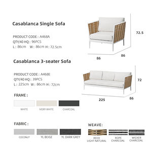 Ensemble de canapés de jardin en rotin meubles de patio extérieur canapé en osier PE canapé de salon de luxe ensemble de canapés d'extérieur avec table basse - Product Image 5