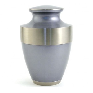 Urna Funeraria Ecológica Estilo Americano con Banda Plateada, Diseño Personalizable, Capacidad de 200-220 Pulgadas Cúbicas para Seres Queridos - Product Image 3