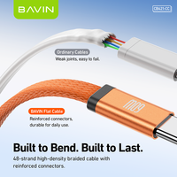 Cable USB C de Carga Rápida de 60W con Trenzado Resistente de 1.2M para Teléfono Móvil Android BAVIN CB421