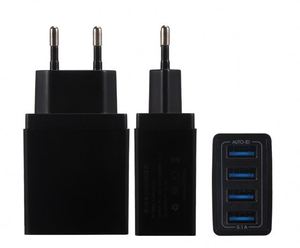 Hot Sale 4USB QC3.0 Fast Charger 30W PC <b>Fireproof</b> <b>Material</b> Mobile Phone Charger with LED for Multi-Devices Wholesale - Product Image 2