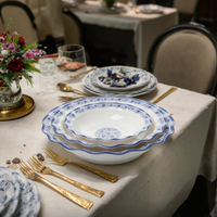 Grand bol à soupe rond en mélamine réutilisable en forme de fleur, nouveau style