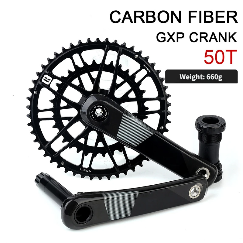 Vilebrequin noir + arbre central + disque simple à dents 50T