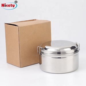 Hộp Cơm Trưa Tròn Bằng Thép Không Gỉ Đánh Bóng Tiện Lợi Có Tay Cầm Và Khóa Hộp Đựng Thực Phẩm 18/8 Cấp Thực Phẩm - Product Image 6