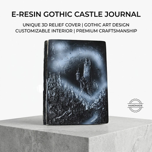 Carnet A5 en résine - Relief 3D Château et Chevalier gothiques - Journal d'art en résine époxy - Vente en gros pour les boutiques de cadeaux et les joueurs de RPG - Product Image 5