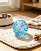 Jouet pour chien en forme de balle à texture diamantée transparente, balle interactive en plastique dur pour animaux de compagnie, jouet d'entraînement durable pour tous les chiens