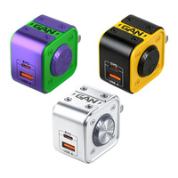 Adaptor Charger Spinning Top 30W QC3.0 Dual Port 1 Type C 1 USB A Fidget Gyro untuk Perjalanan Meja Kerja OEM Custom