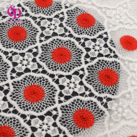 Nouveau design 2026 – Tissu en dentelle guipure brodé en polyester, respirant, multicolore, teint en fil, résistant aux plis, pour l'extérieur