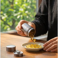 Boîte à thé de luxe personnalisée en usine, double couvercle étanche, 60g, minimaliste, pour café, sucre, médicaments, thé
