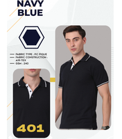 프리미엄 PC 피케 원단 남성용 티셔츠 240 GSM 부드럽고 편안하며 내구성이 뛰어나 캐주얼, 오피스 및 일상복에 적합